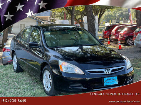 2007 Honda Accord for sale at Central Union Auto Finance LLC in Austin TX