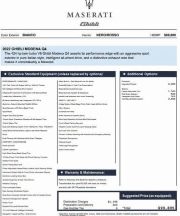2022 Maserati Ghibli Modena Q4