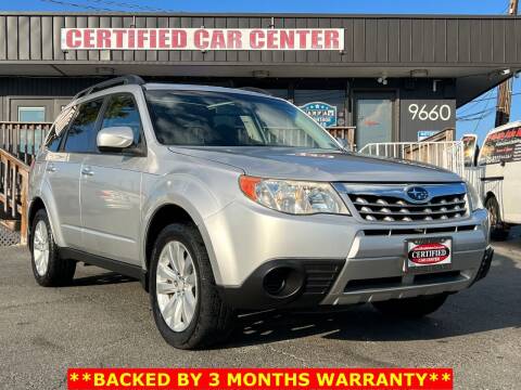 2011 Subaru Forester for sale at CERTIFIED CAR CENTER in Fairfax VA