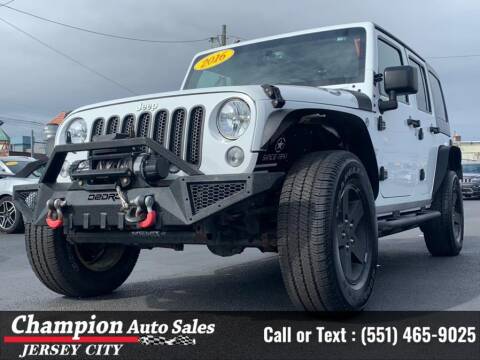 2016 Jeep Wrangler Unlimited for sale at CHAMPION AUTO SALES OF JERSEY CITY in Jersey City NJ