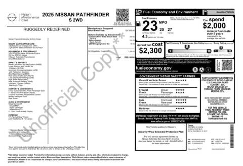 2025 Nissan Pathfinder S