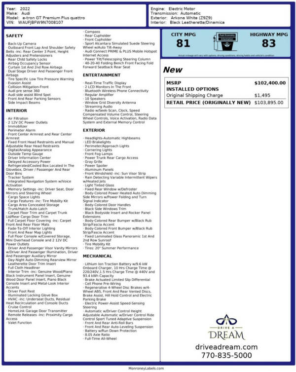 2022 Audi e-tron GT quattro Premium Plus