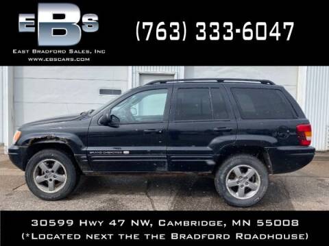 2002 Jeep Grand Cherokee for sale at East Bradford Sales, Inc in Cambridge MN