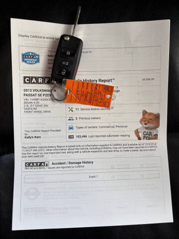 2013 Volkswagen Passat SE PZEV