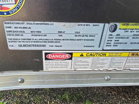 2014 Stealth Trailers STSE8524TA3