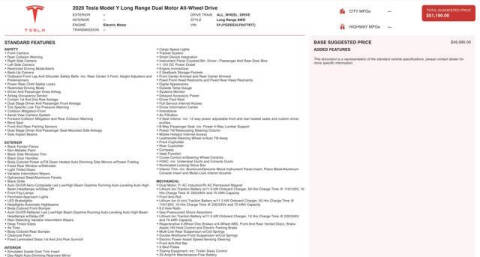 2020 Tesla Model Y Long Range