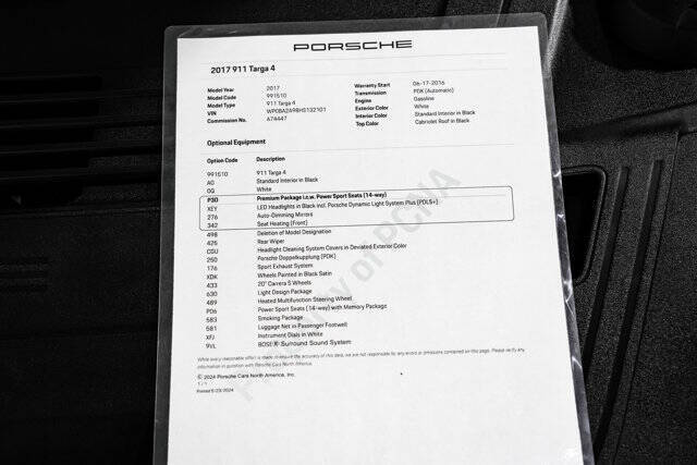 2017 Porsche 911 Targa 4
