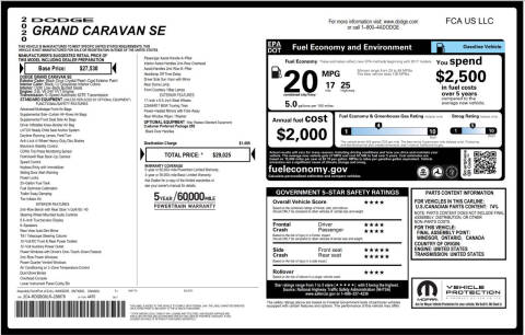 2020 Dodge Grand Caravan SE