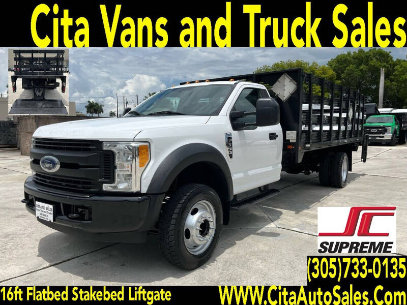 2017 FORD F-550 SD 16 FT STAKEBED FLATBED LIFTGATE for sale at Cita Auto Sales in Medley FL
