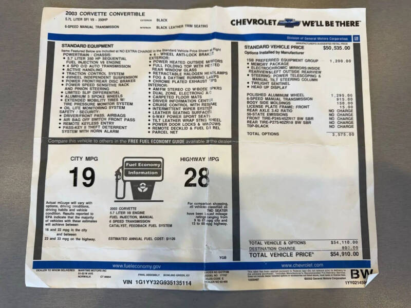 2003 Chevrolet Corvette