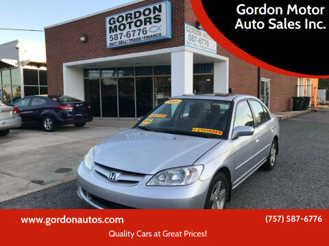 2005 Honda Civic for sale at Gordon Motor Auto Sales Inc. in Norfolk VA