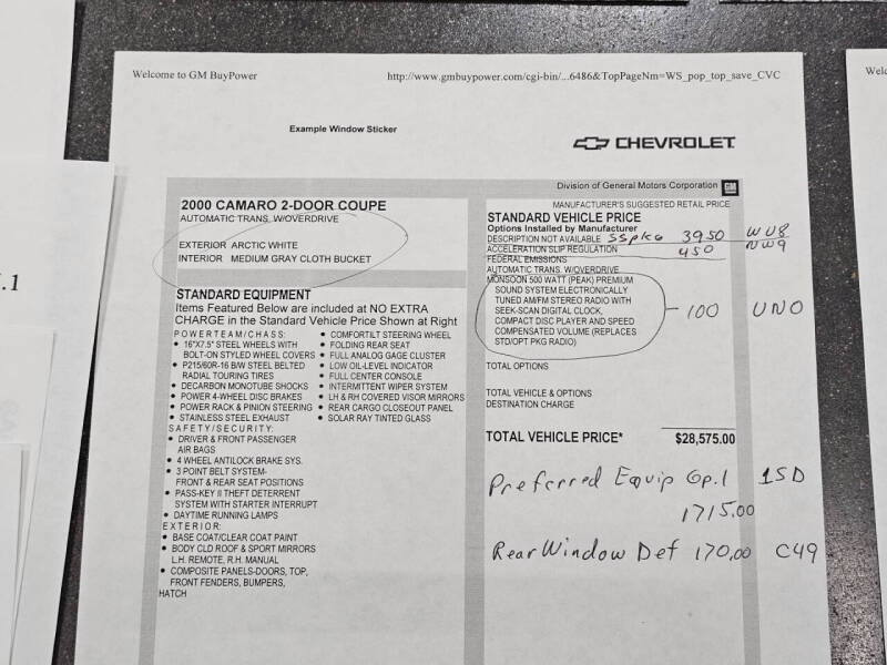 2000 Chevrolet Camaro Z28