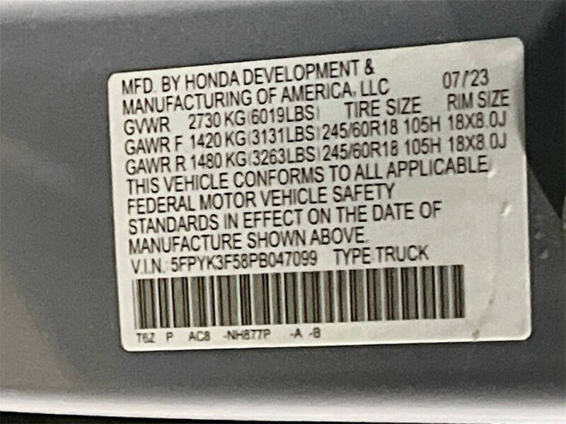 2023 Honda Ridgeline RTL