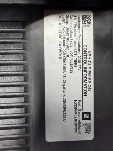 2018 Chevrolet Tahoe Special Service