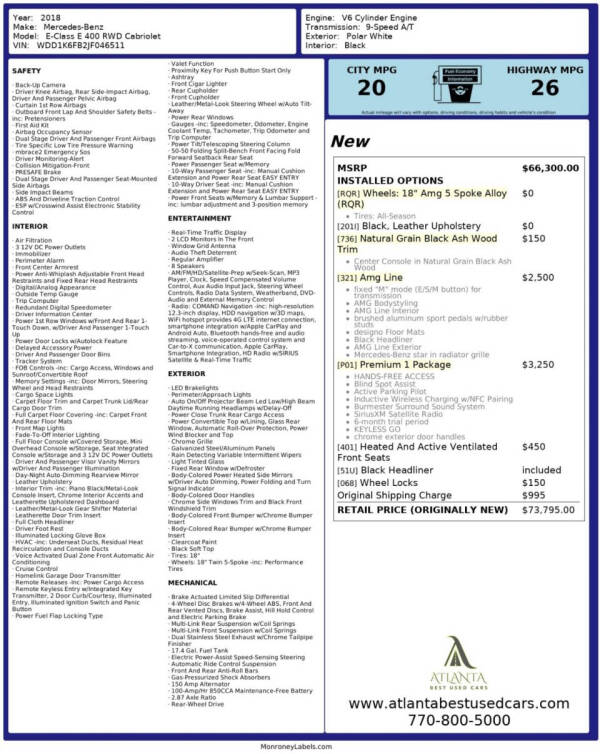 2018 Mercedes-Benz E-Class E 400