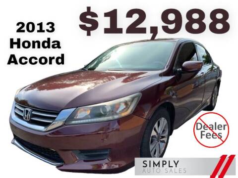 2013 Honda Accord for sale at Simply Auto Sales in Palm Beach Gardens FL