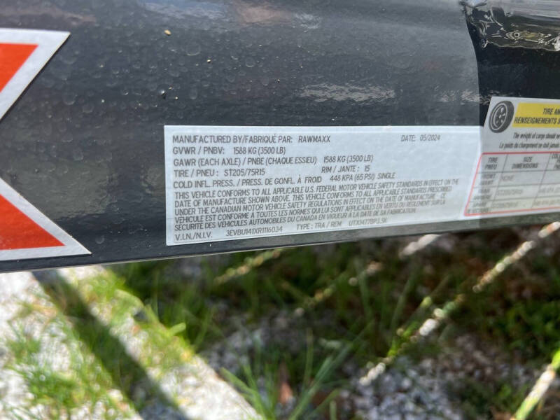 2024 RAWMAXX 77X14 SINGLE AXLE UTILITY