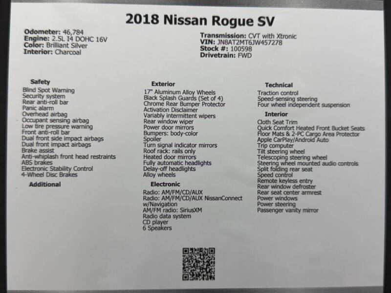 2018 Nissan Rogue SV
