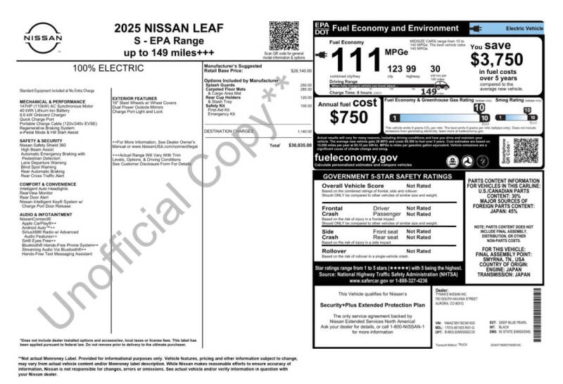 2025 Nissan LEAF S