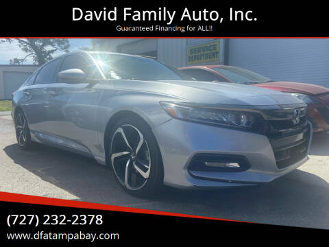 2018 Honda Accord for sale at David Family Auto, Inc. in New Port Richey FL