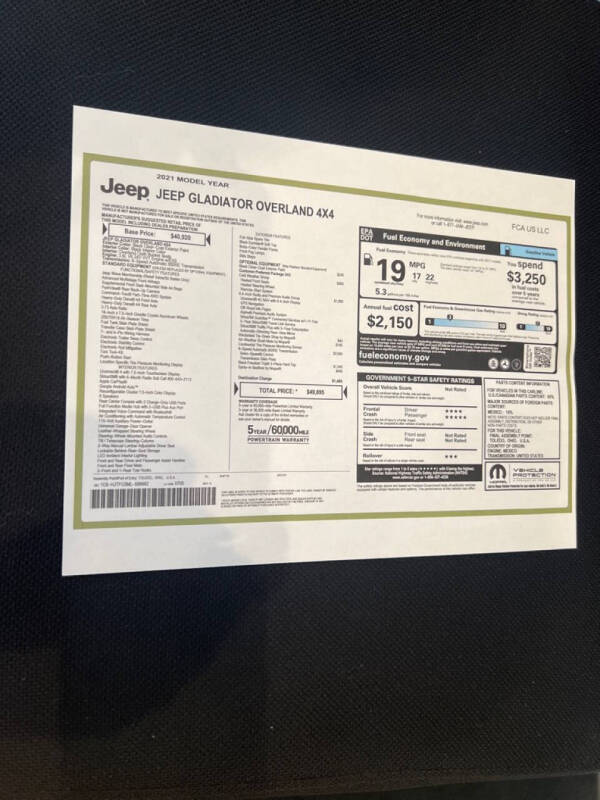 2021 Jeep Gladiator Overland