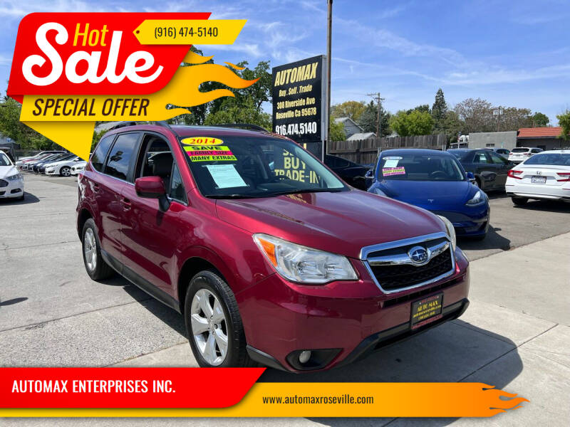 2014 Subaru Forester for sale at AUTOMAX ENTERPRISES INC. in Roseville CA