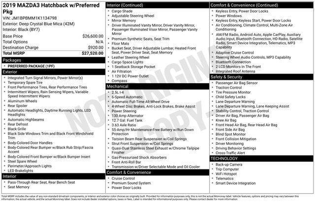 2019 Mazda Mazda3 Hatchback Preferred