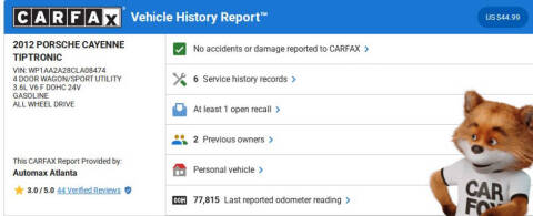 2012 Porsche Cayenne Tiptronic