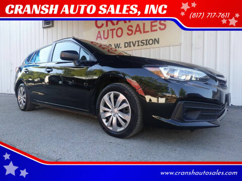 2020 Subaru Impreza for sale at CRANSH AUTO SALES, INC in Arlington TX