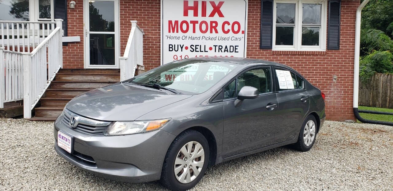 2012 Honda Civic for sale at Hix Motor Co in Jacksonville, NC