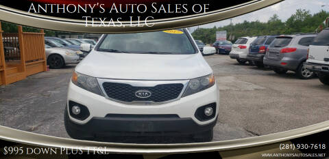 2012 Kia Sorento for sale at Anthony's Auto Sales of Texas, LLC in La Porte TX