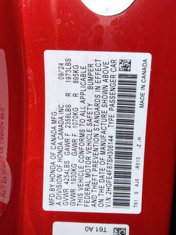 2025 Honda Civic Hybrid Sport Touring