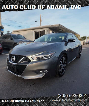 2018 Nissan Maxima for sale at AUTO CLUB OF MIAMI, INC in Miami FL