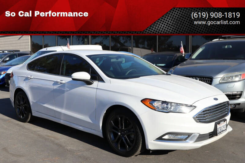 2018 Ford Fusion for sale at So Cal Performance in San Diego CA