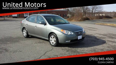 2010 Hyundai Elantra for sale at United Motors in Fredericksburg VA