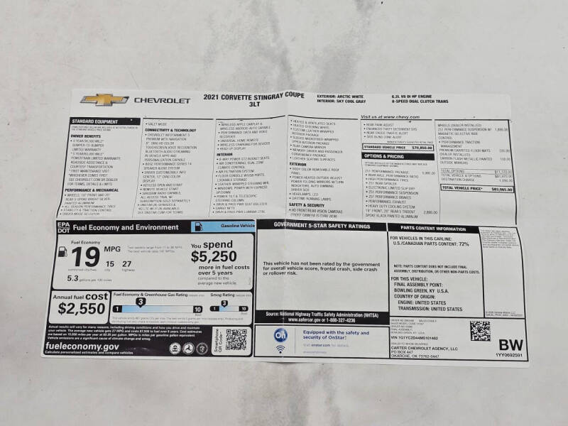 2021 Chevrolet Corvette Stingray