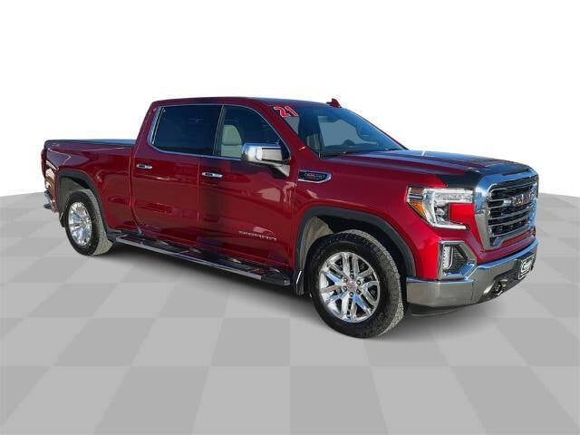 Used 2021 GMC Sierra 1500 SLT with VIN 1GTU9DEL3MZ133922 for sale in Waterloo, IA