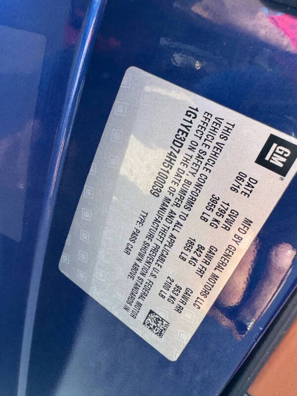 2017 Chevrolet Corvette Stingray