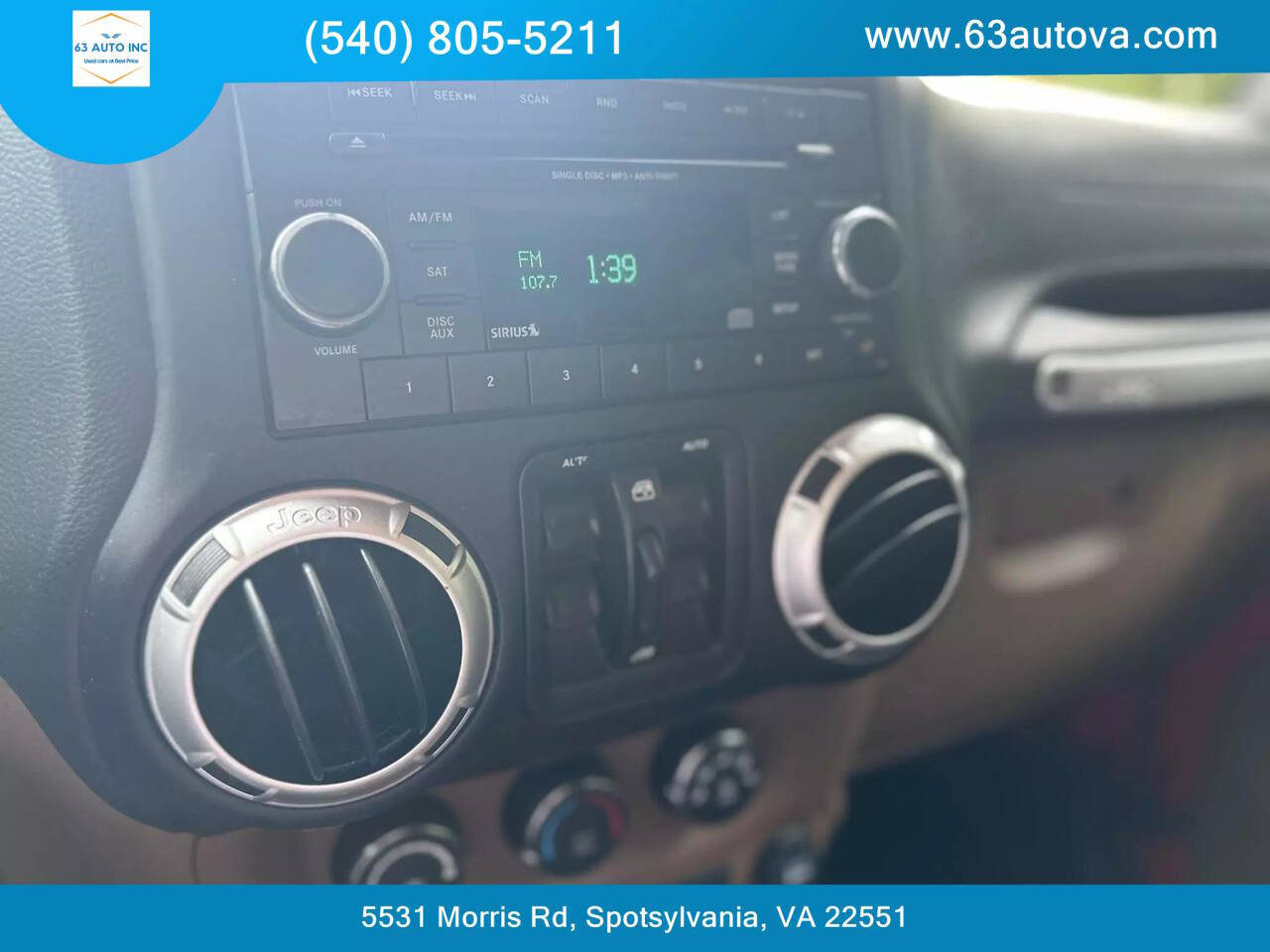 2015 Jeep Wrangler Unlimited for sale at 63 Auto Inc in Spotsylvania, VA