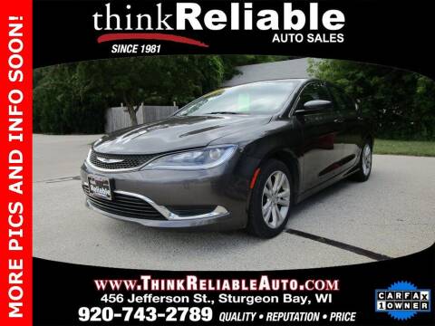 2015 Chrysler 200 for sale at RELIABLE AUTOMOBILE SALES, INC in Sturgeon Bay WI