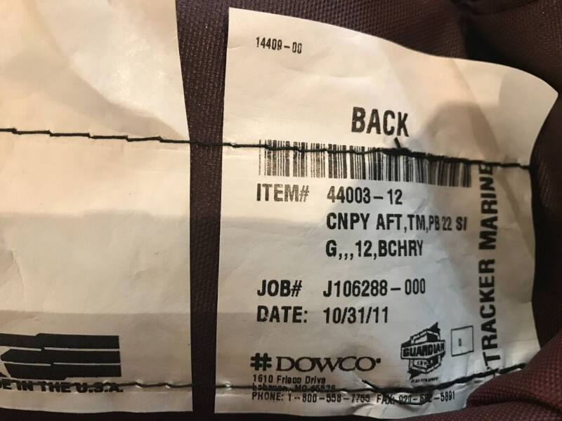 2012 Sun Tracker 22 PARTY AFT CANOPY TOP