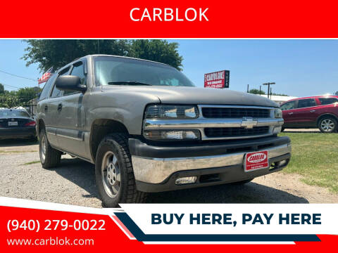 2001 Chevrolet Tahoe for sale at CARBLOK in Lewisville TX