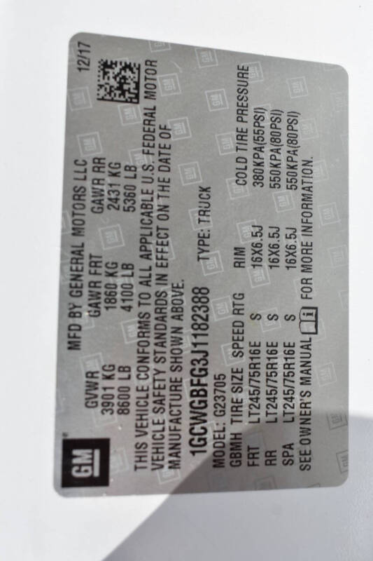 2018 Chevrolet Express 2500