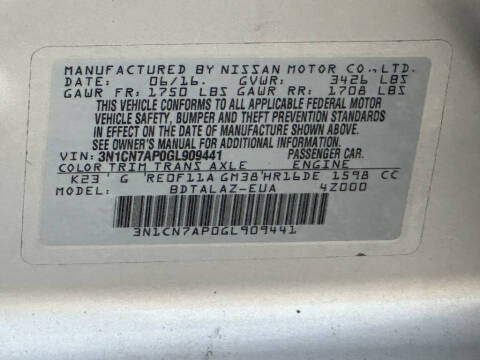 2016 Nissan Versa 1.6 SV