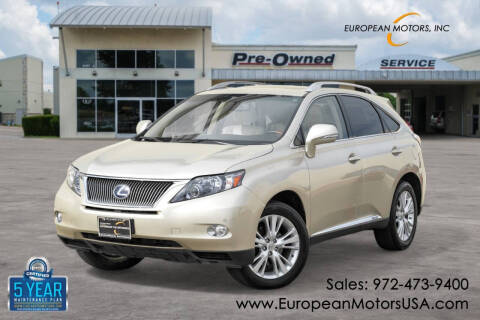 2012 Lexus RX 450h for sale at European Motors Inc in Plano TX