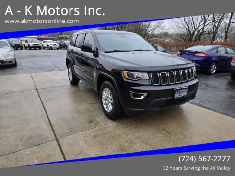 2018 Jeep Grand Cherokee for sale at A - K Motors Inc. in Vandergrift PA