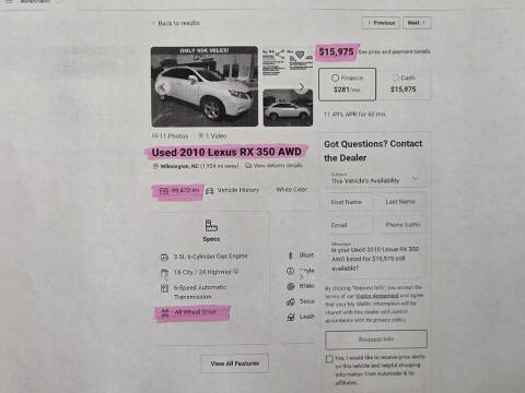 2010 Lexus RX 350