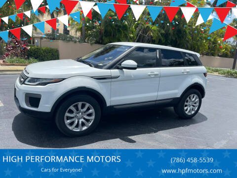 2017 Land Rover Range Rover Evoque for sale at HIGH PERFORMANCE MOTORS in Hollywood FL