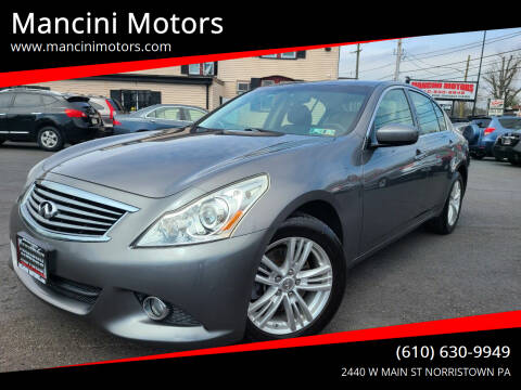 2012 Infiniti G25 Sedan for sale at Mancini Motors in Norristown PA