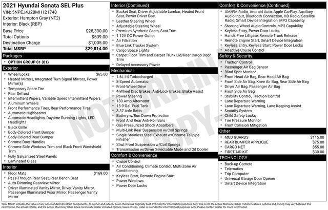 2021 Hyundai Sonata SEL Plus
